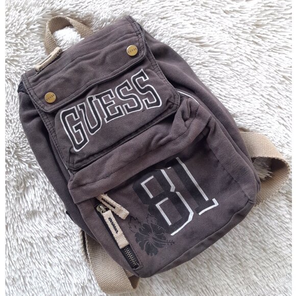Y2k Guess Cloth Drawstring Backpack Purse - Picture 1 of 10